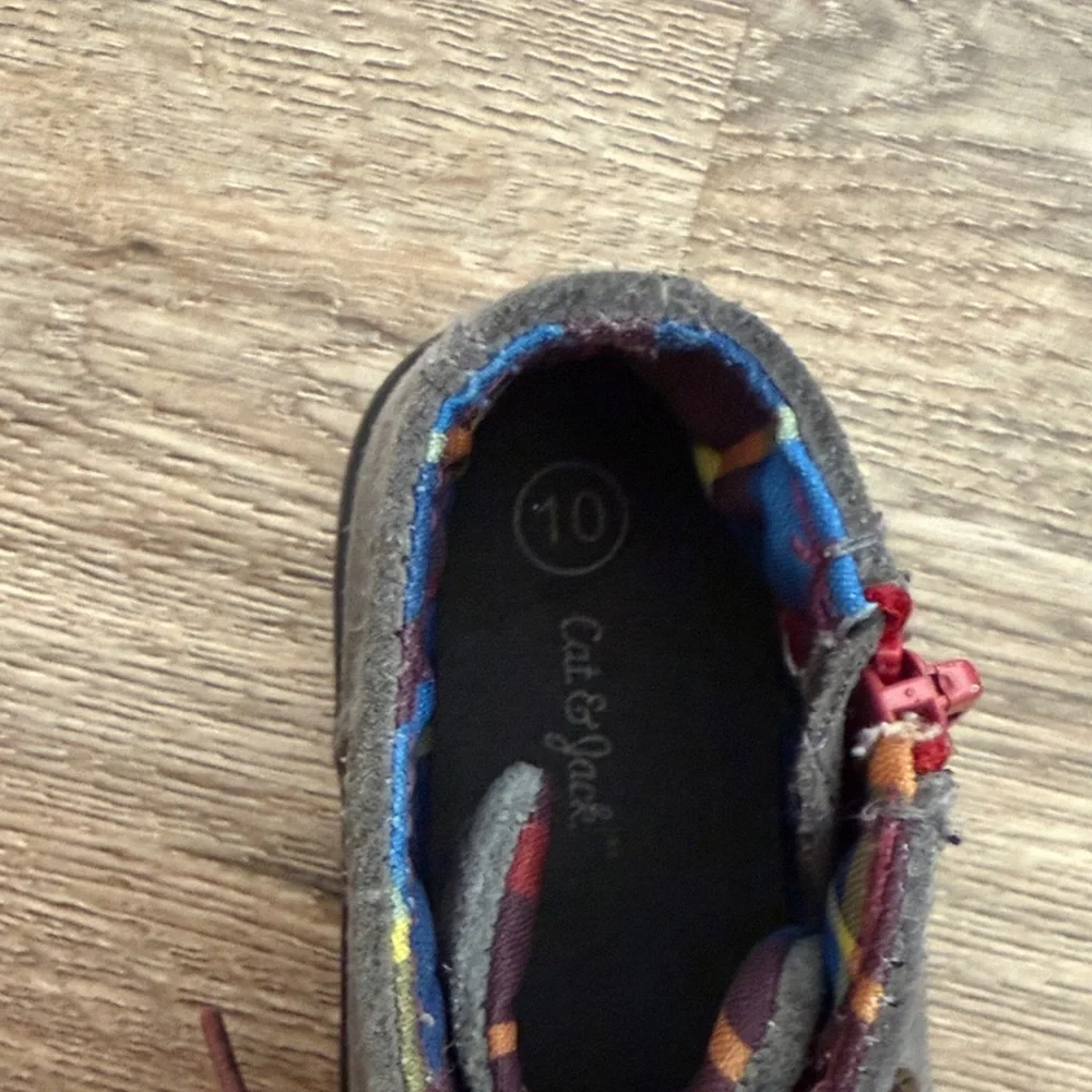 Cat & Jack Gray Shoes with Red and Blue Details